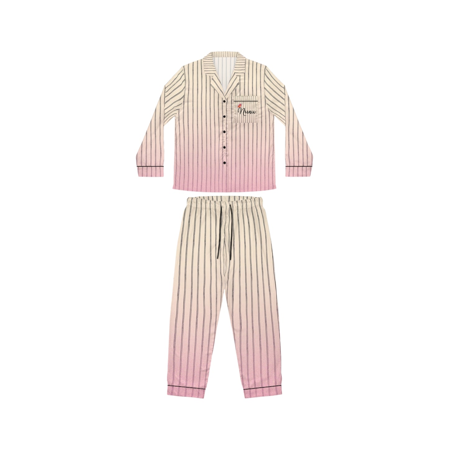 The Soft Pinstripe Satin Pajama Set