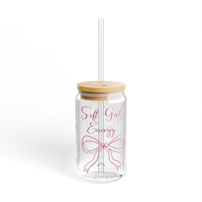 Soft Girl Energy Glass Cup, 16oz