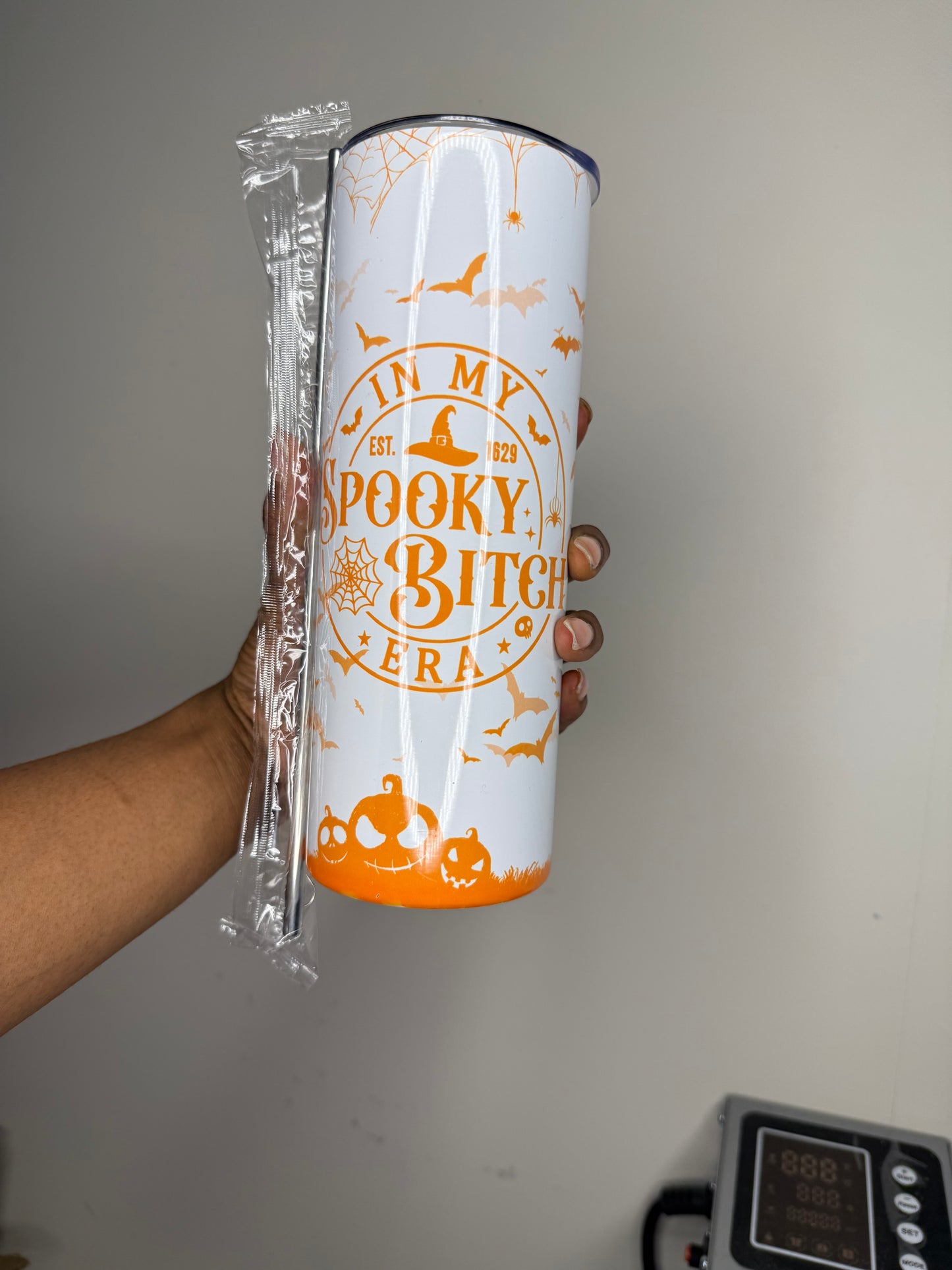 Spooky Bitch Era 20 oz Tumber w Straw