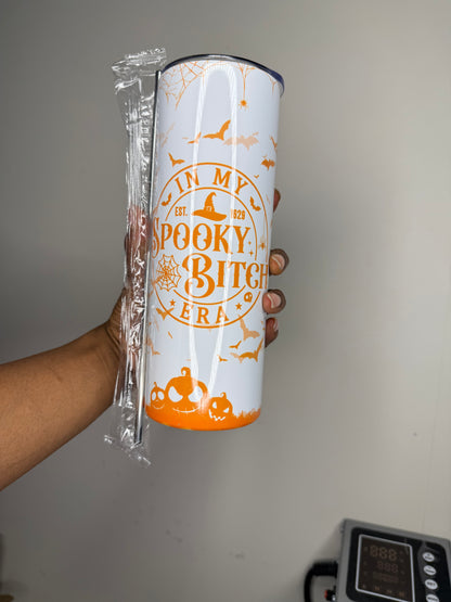 Spooky Bitch Era 20 oz Tumber w Straw