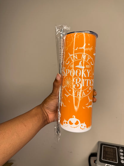 Spooky Bitch Era 20 oz Tumber w Straw