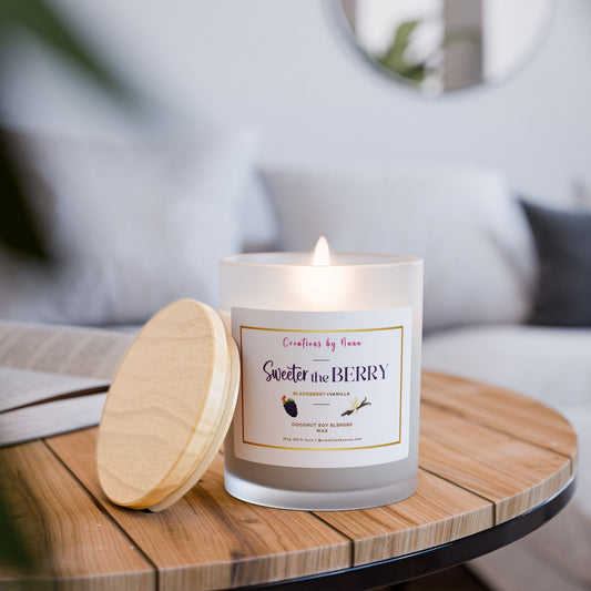 Sweeter the Berry Frosted Glass Candle, 11oz