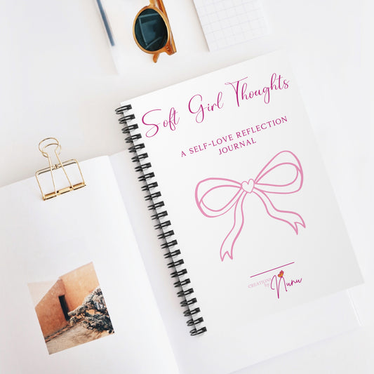 Soft Girl Thoughts- A Self Love Reflection Spiral Jornal