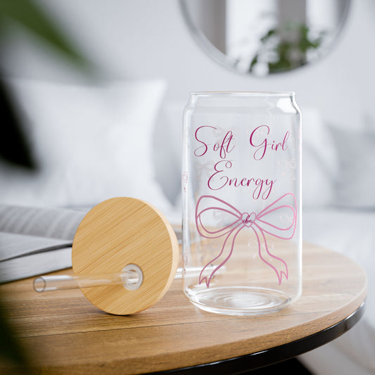 Soft Girl Energy Glass Cup, 16oz