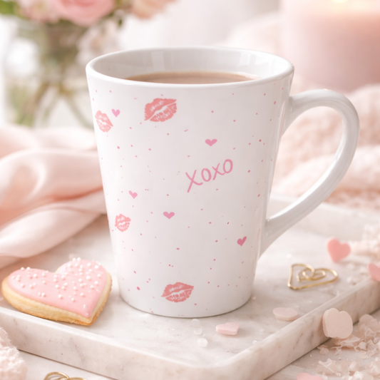 Pink Kisses Latte Mug